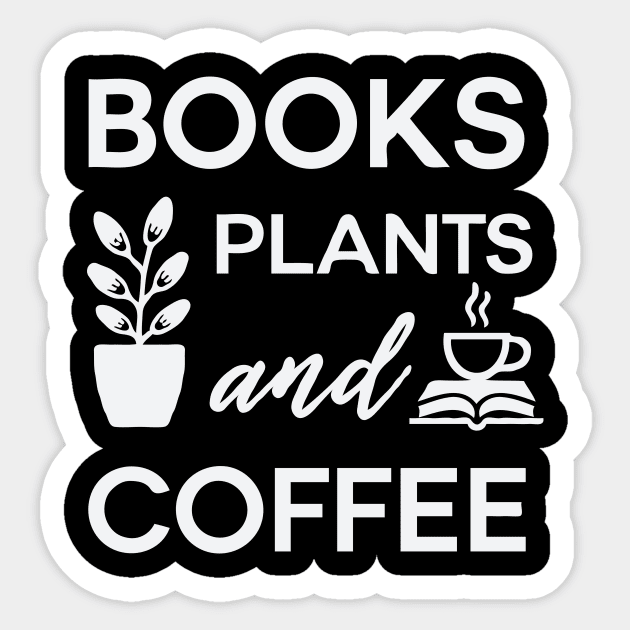 Books Plants and Coffee, Typography Sticker by Chrislkf